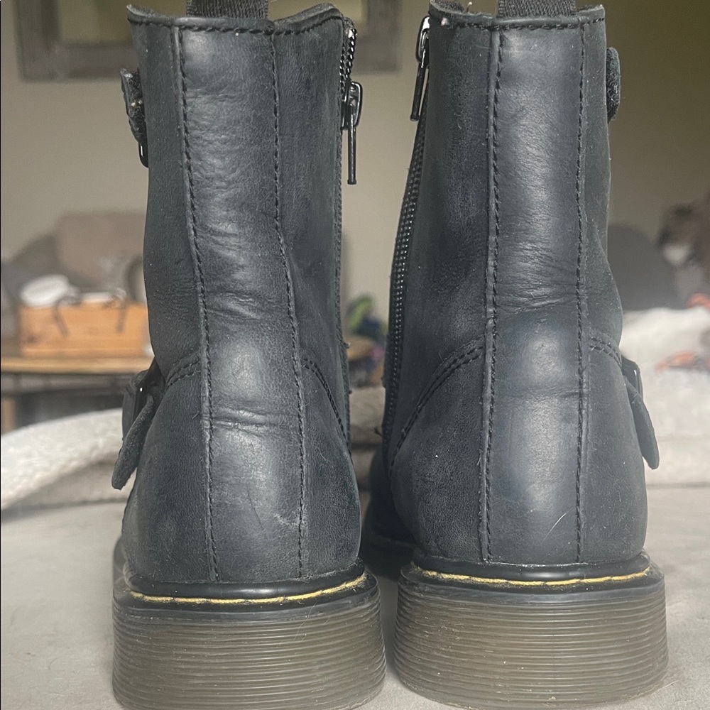 Dr. Martens Black Ankle Boots with Buckle Detail - Picture 2 of 4